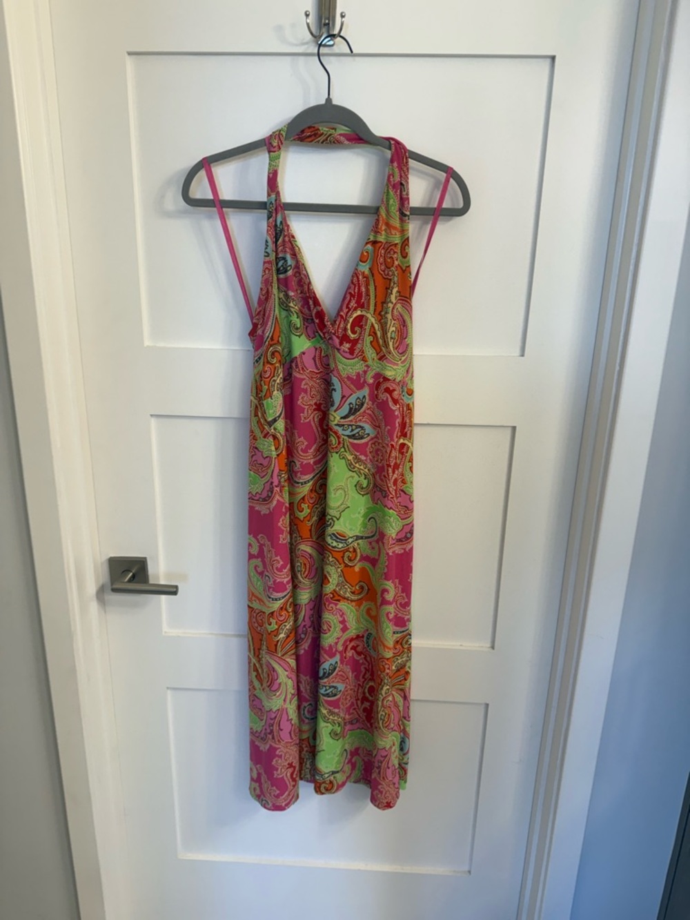 Y2K Ralph Lauren Paisley Halter Midi Dress